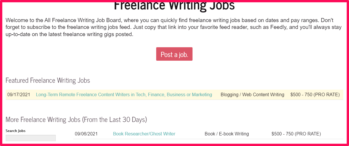 Paid blogging jobs
